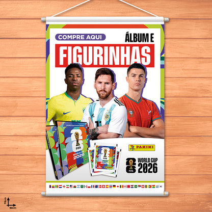 Banner Aqui Tem Álbum e Figurinhas Copa Do Mundo 2026 Banca 50x70