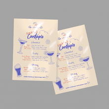 Cardápio de Plástico