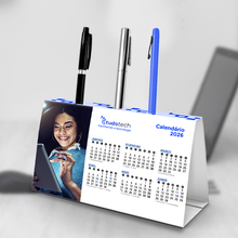 Calendário de Mesa Porta-Caneta