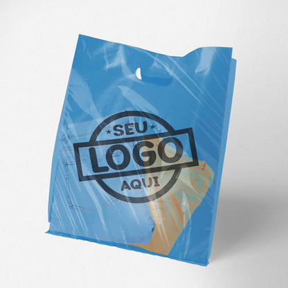 Sacola Plástica com Alça Vazada em Polietileno