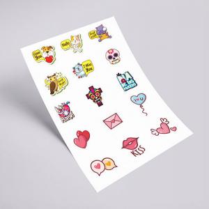 Cartela DTF UV A4 DTF UV 21 x 29,7 cm 5x0 (Colorido + Branco ) Impressão DTF UV com Verniz Refile Entregue em Folha
